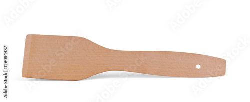 Bamboo big Spoon isolated on the white background.