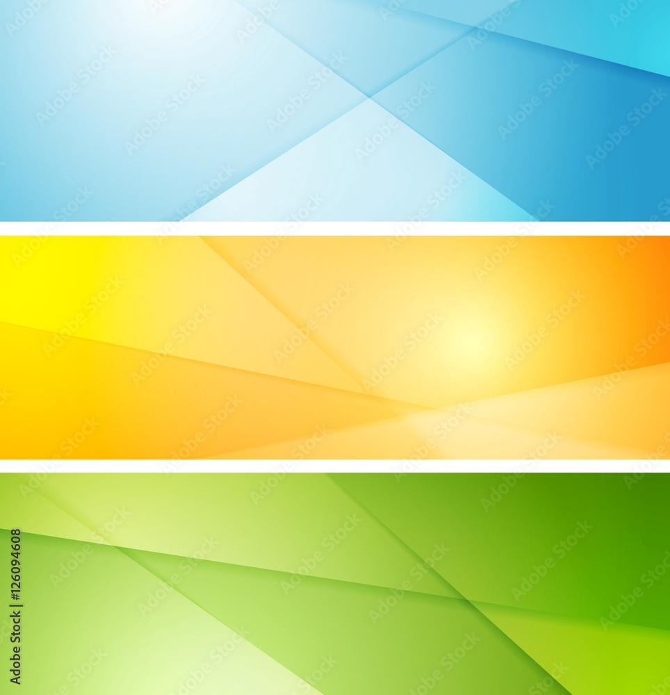 Abstract bright striped banners design