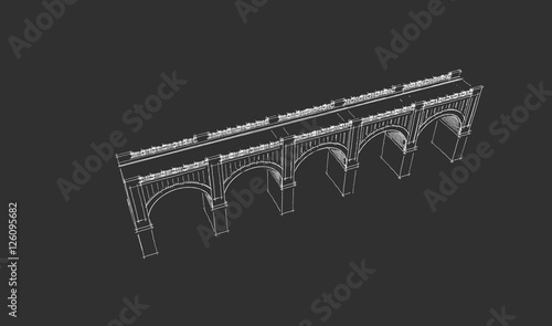 Bridge. Isolated on grey ba...
