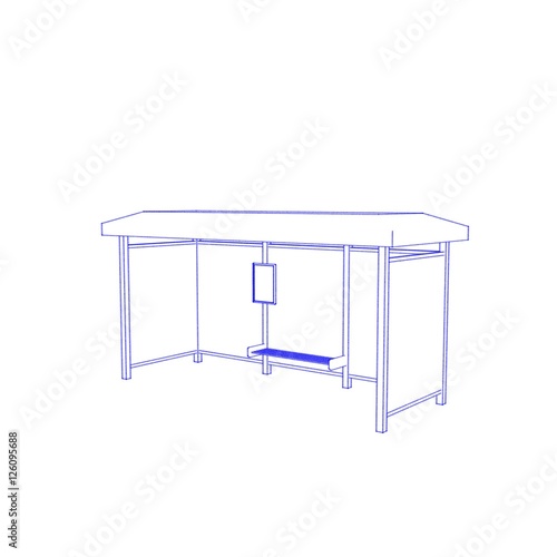Busstop. Isolated on white ...