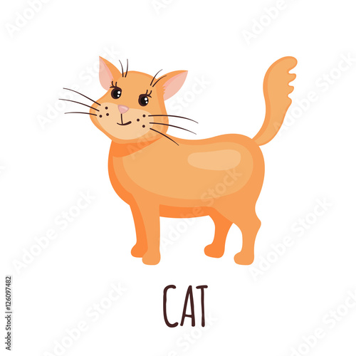 Cute cat in vector style.