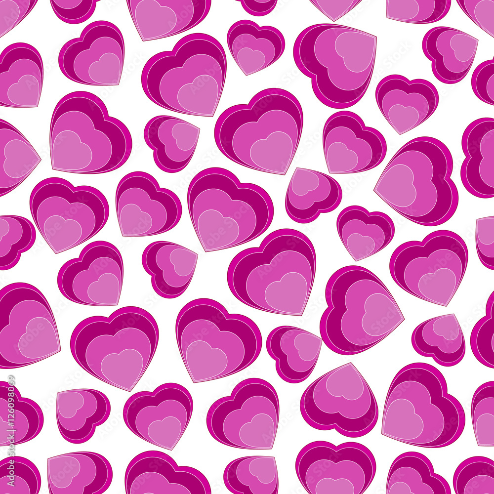 A seamless repeating pattern of hearts.Vector