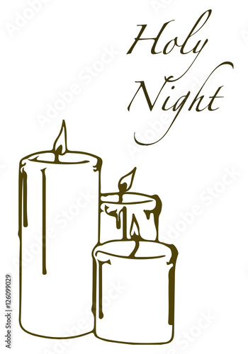 Holy night draw with candles illustration