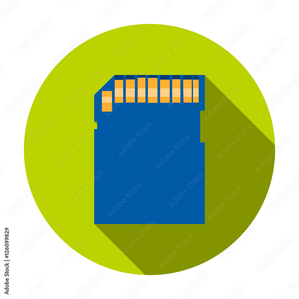 Vecteur Stock SD card icon in flat style isolated on white background ...