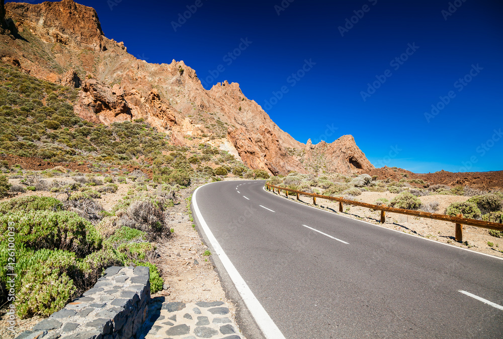 country road in the Teide National park