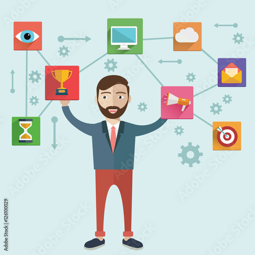 Customer Relationship Management vector illustration