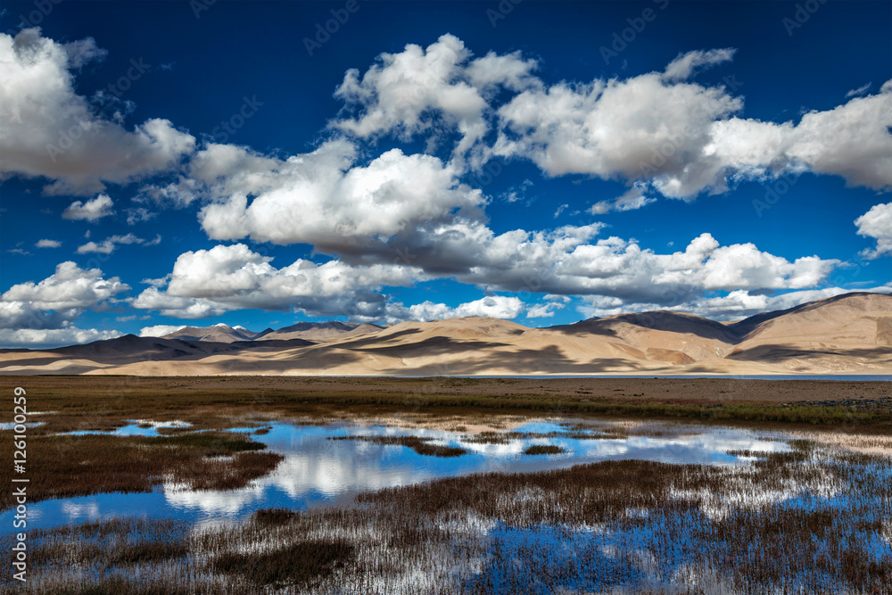 Lake Tso Moriri in Himalayas. Ladakh, India