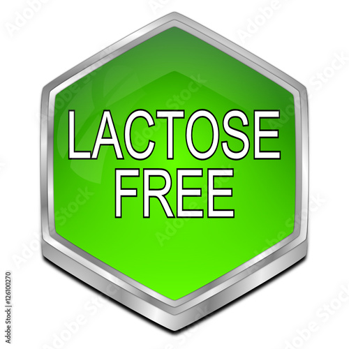Lactose free Button - 3D illustration