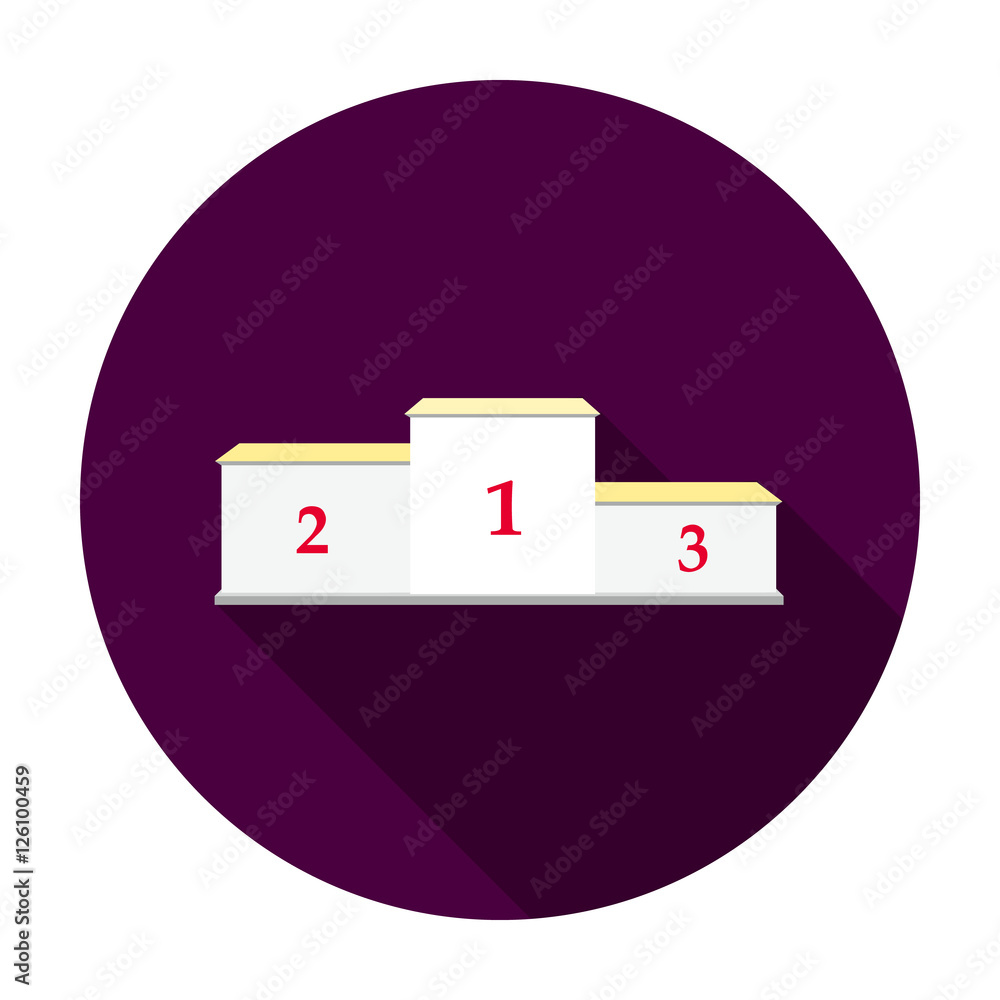 Pedestal icon in flat style isolated on white background. Sport and ...