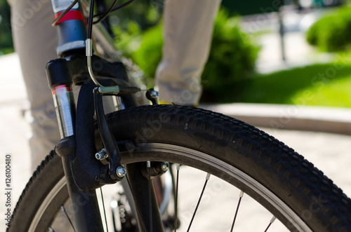 Young man with bicycle