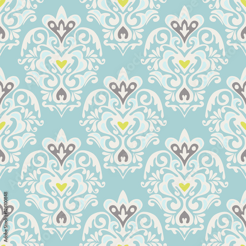 Luxury Damask flower seamless pattern 