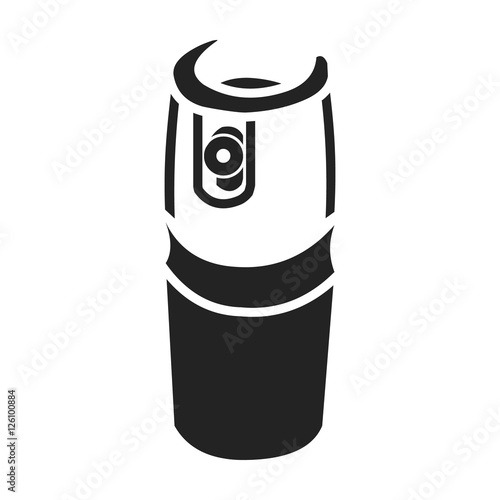 Gas canister icon in black style isolated on white background. Weapon symbol stock vector illustration.