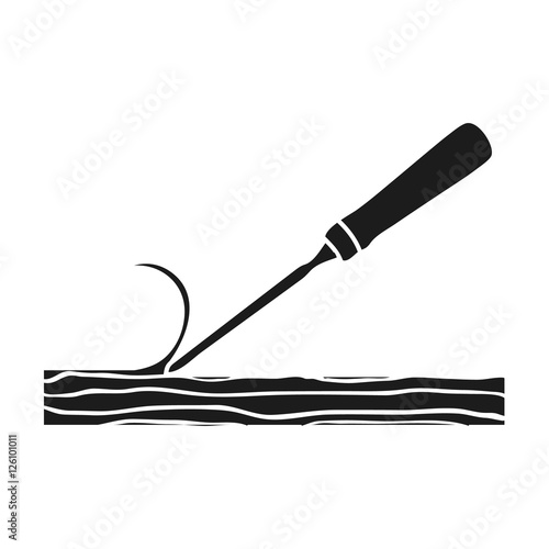 Chisel icon in black style isolated on white background. Sawmill and timber symbol stock vector illustration.