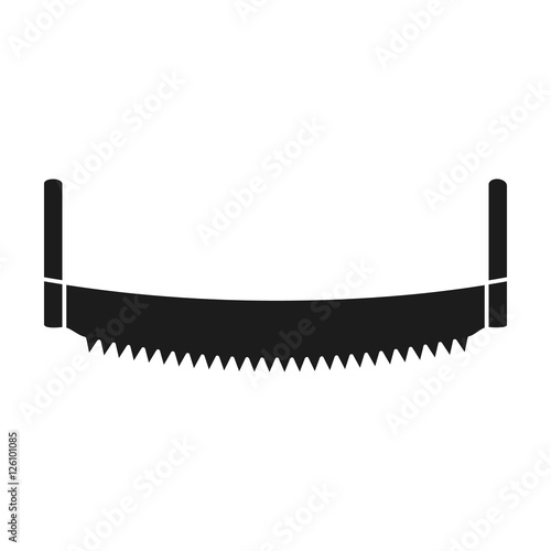 Two-man saw icon in black style isolated on white background. Sawmill and timber symbol stock vector illustration.