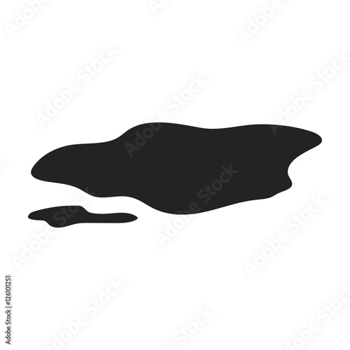 Puddle icon in black style isolated on white background. Weather symbol stock vector illustration.