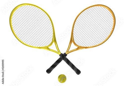 orange and yellow tennis rackets