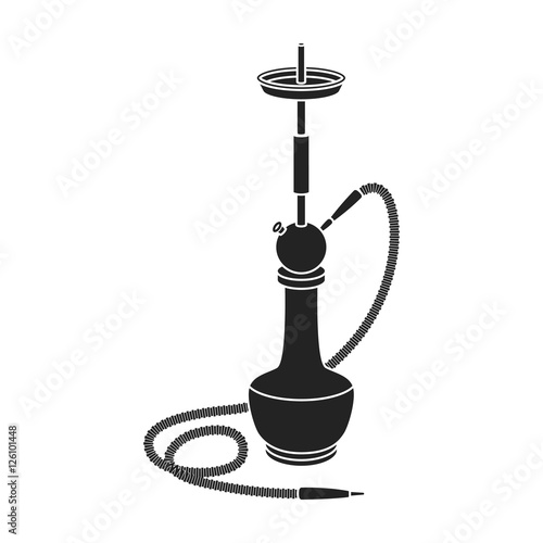 Hookah icon in black style isolated on white background. Turkey symbol stock vector illustration.