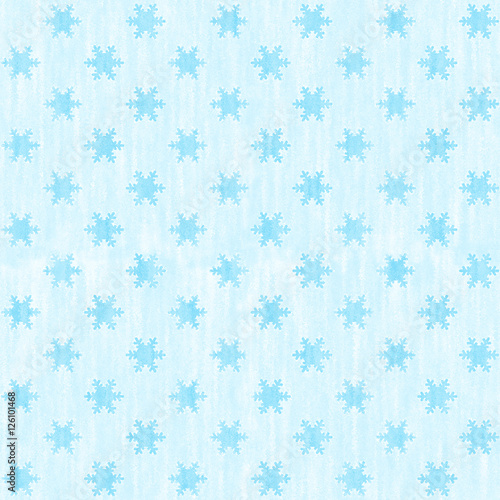 Retro snowflake pattern in cold blues, a seamless background