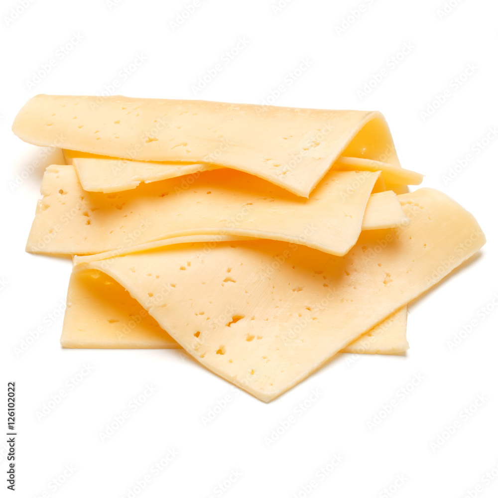 cheese slices isolated on white background cutout cheese slices isolated on white background cutout