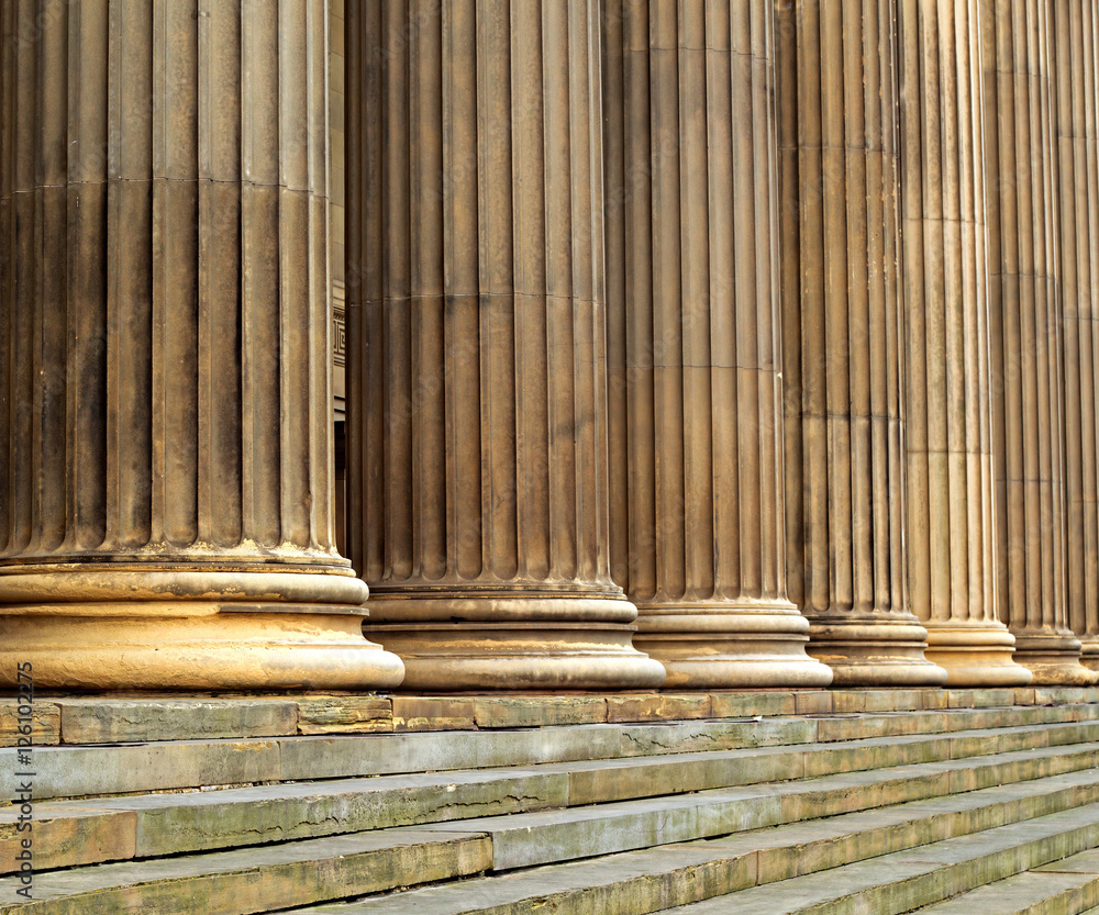 Sandsone columns on St Georges Hall Liverpool UK