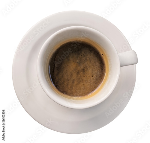 Cup of black coffee, isolated on white