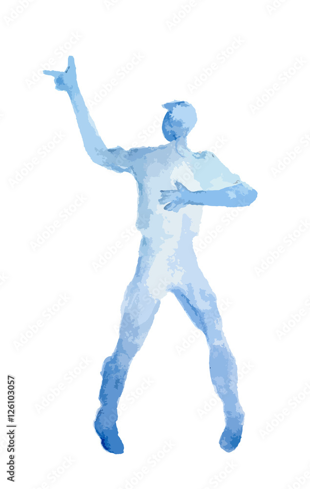 Isolated watercolor dancer. on white background. Dance pose. Healthy lifestyle and getting energy. Isolated watercolor dancer. on white background. Dance pose. Healthy lifestyle and getting energy.