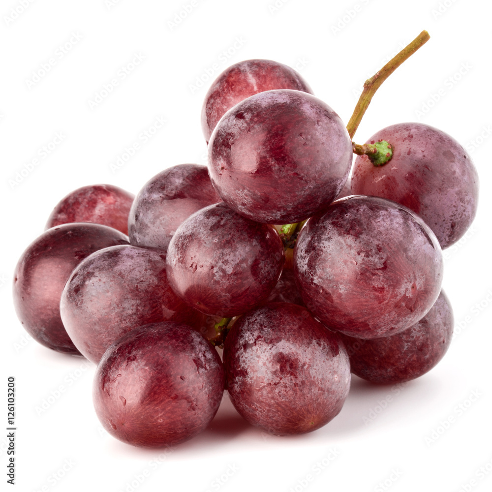 Red grape berry bunch isolated on white background cutout Red grape berry bunch isolated on white background cutout