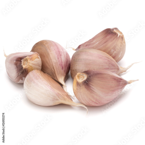 garlic cloves isolated on white background cutout