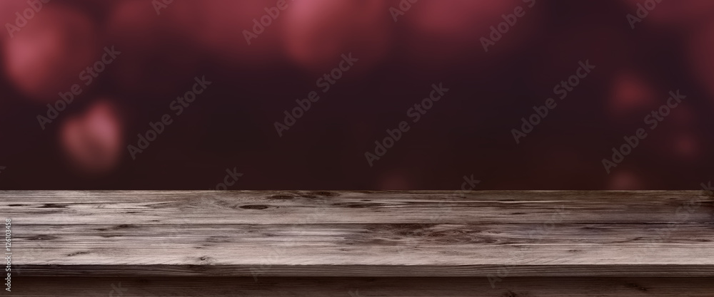 Valentine background in front of an empty table Valentine background in front of an empty table