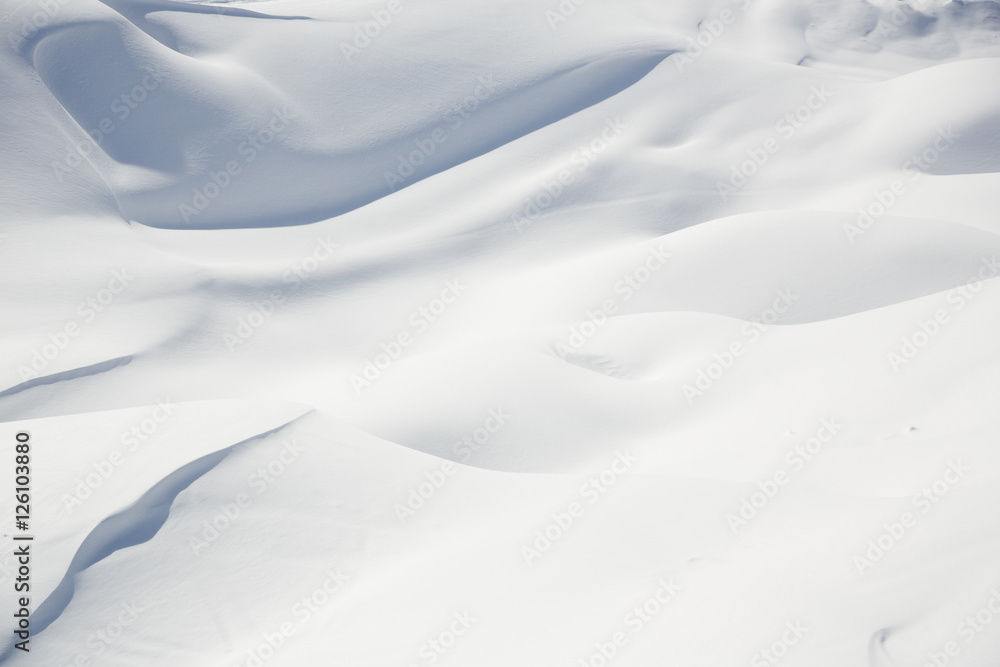 Fototapeta premium Beautiful snow covered hill detail, winter landscape