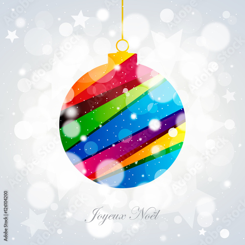Boule de Noël colorée sur bokeh