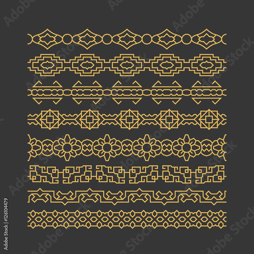 Chinese border ornaments vector patterns