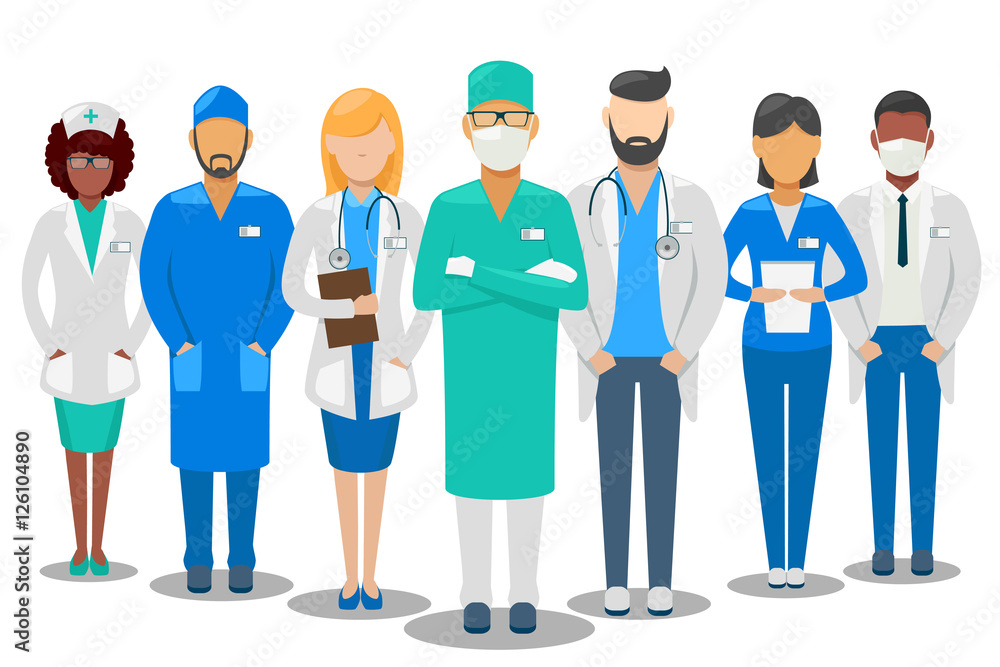 Medical team. Hospital staff vector illustration
