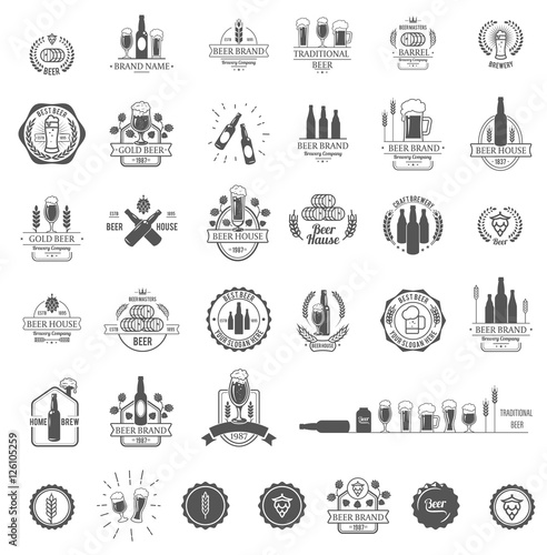 Vector logos for beer house, bar or pub