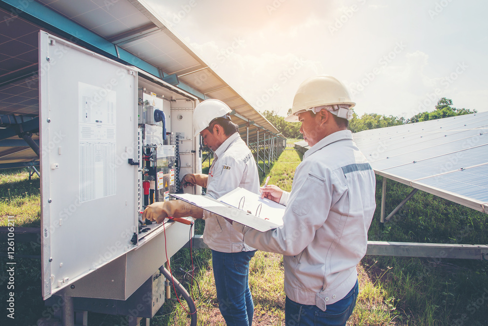 custom made wallpaper toronto digitalengineer or electrician working on maintenance equipment at industry solar power
