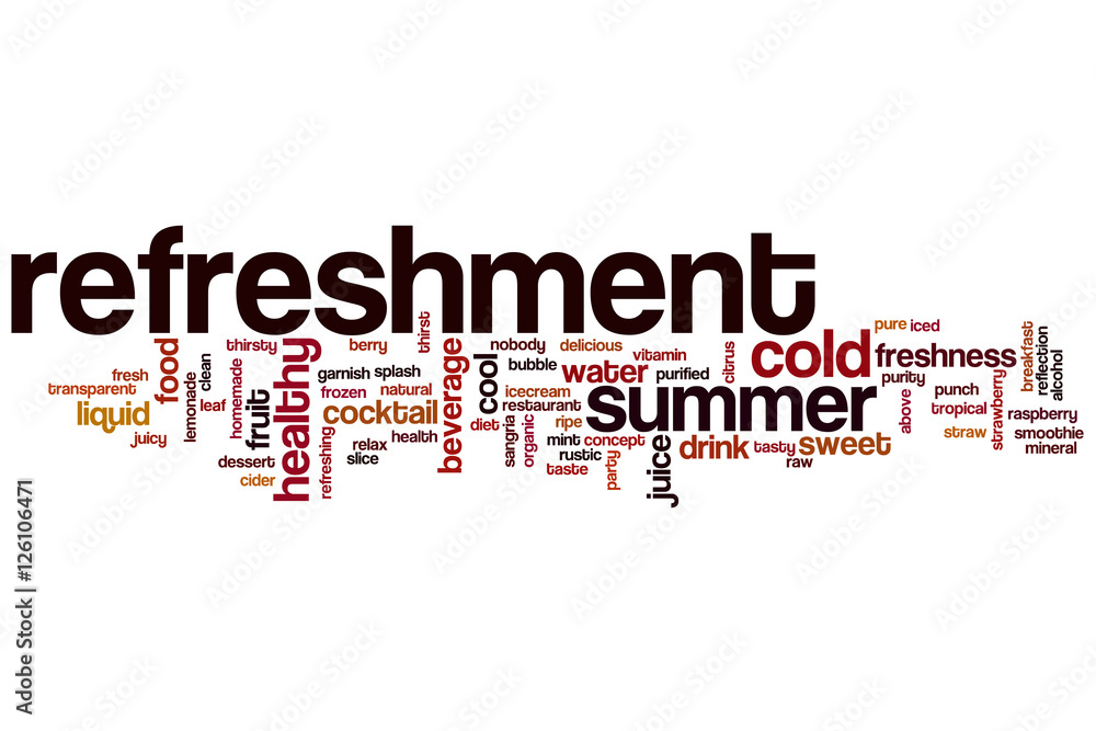 Refreshment word cloud