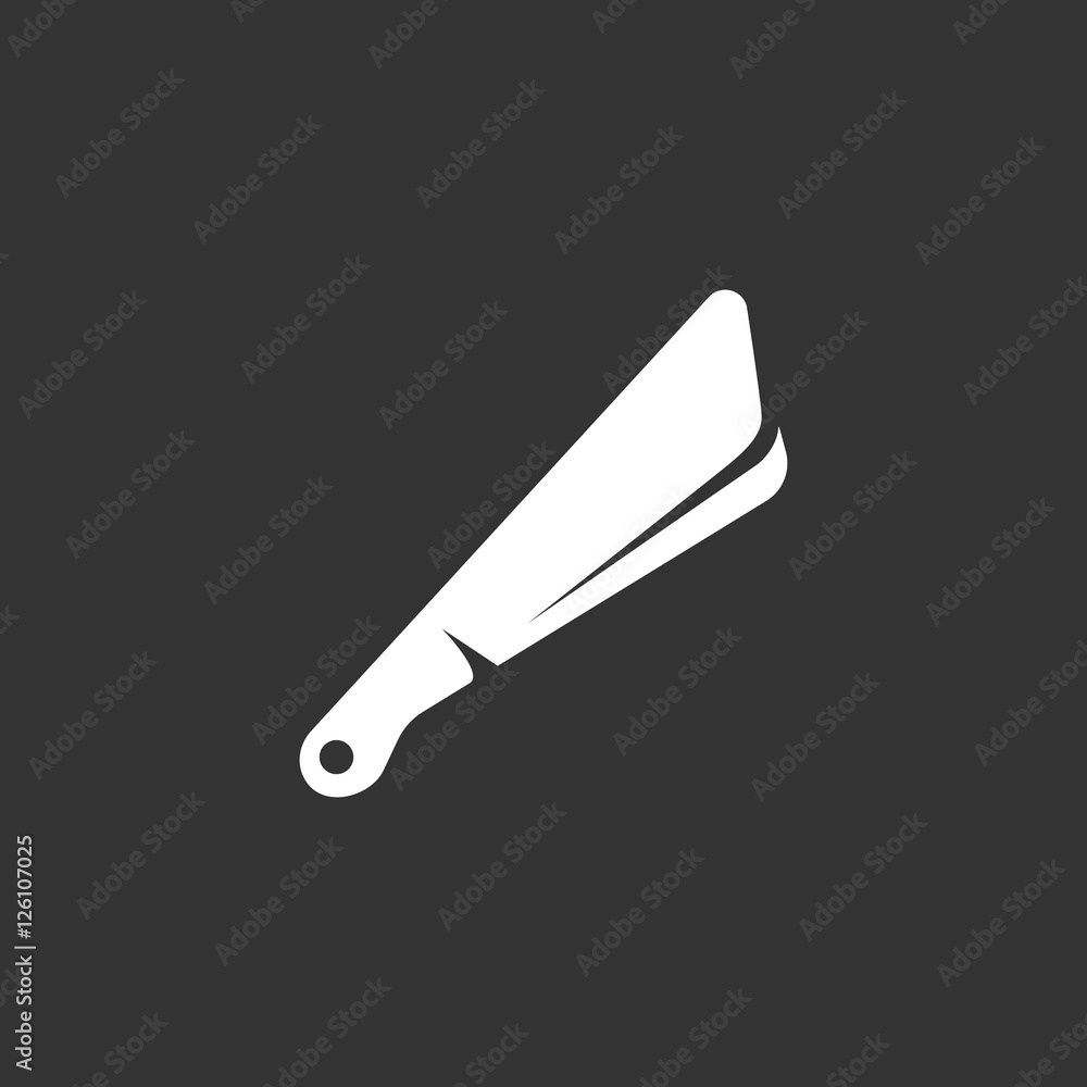 Knife logo on black background. Machete vector icon Knife logo on black background. Machete vector icon