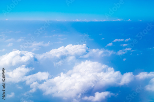 Aerial view of cloud and sky from airplane,Nature background