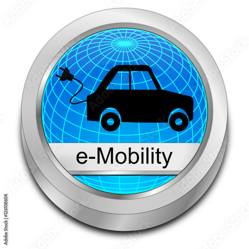 e-Mobility Button - 3D illustration