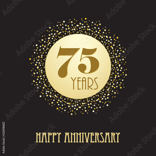 HAPPY 75 YEAR ANNIVERSARY Vector Card