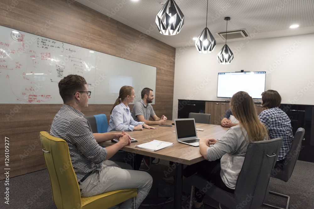 startup business team on meeting startup business team on meeting