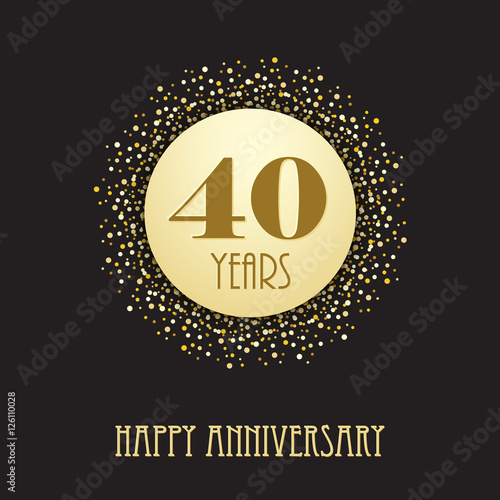 HAPPY 40 YEAR ANNIVERSARY Vector Card