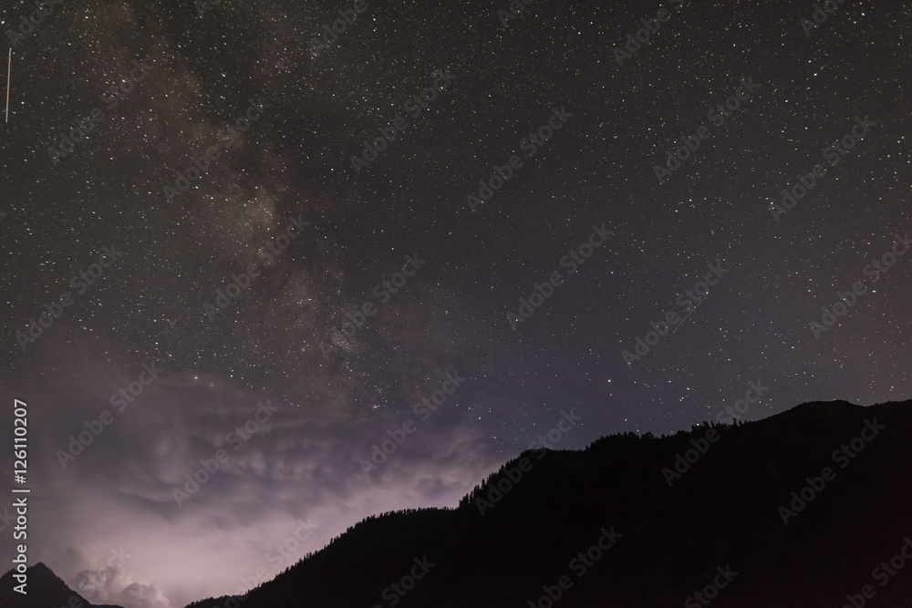 Night sky in mountains Night sky in mountains