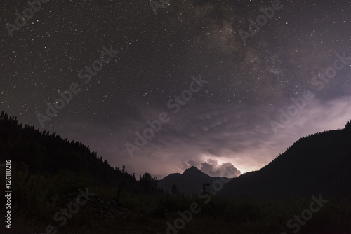 distant storm in the mountains