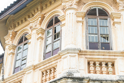 Sino-Portuguese architecture of ancient building in Phuket town.