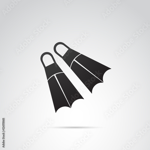 Swimming fins vector icon.