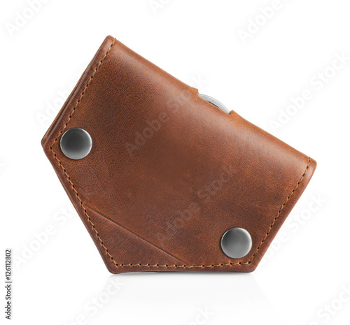 Leather wallet isolated on ...