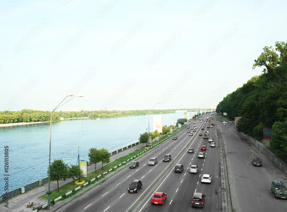 View of road with cars