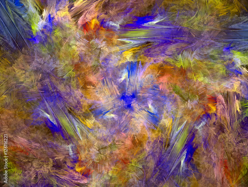 Fototapeta Naklejka Na Ścianę i Meble -  Texture. Abstract Magic energy multicolored fractal. 3D rendering.