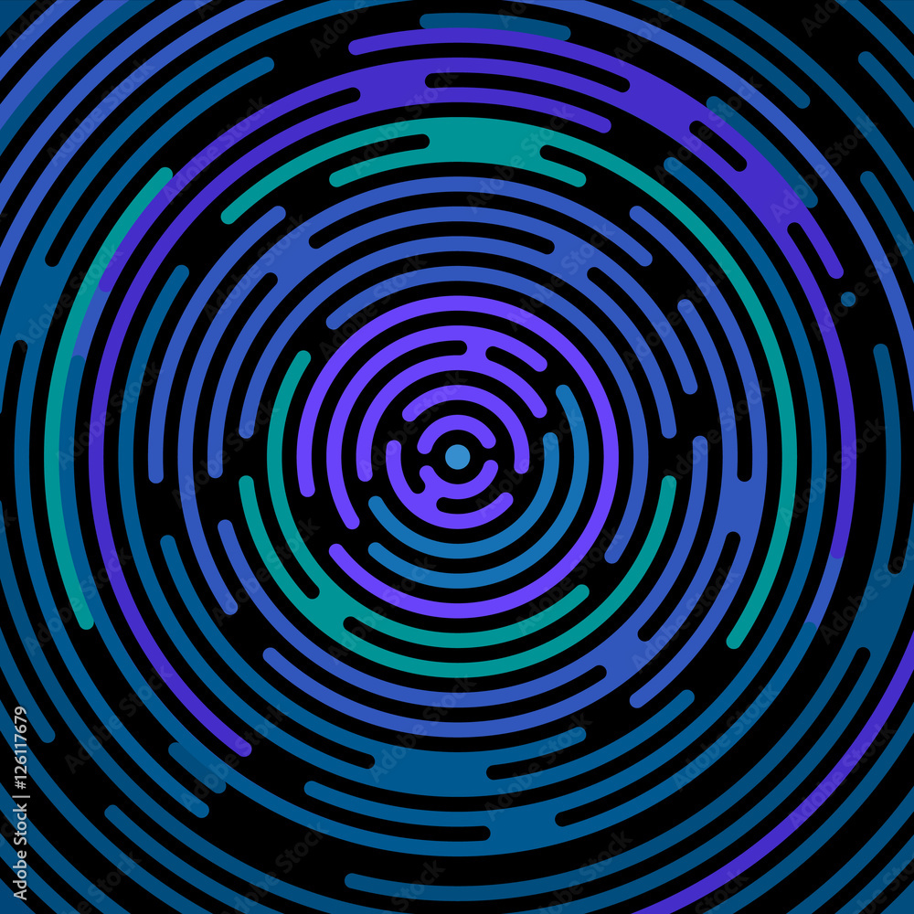 Fototapeta premium Background made of circles. Victory background. Modern digital background made of circles. Space shiny background with round elements, flat glow, glowing blue victory background